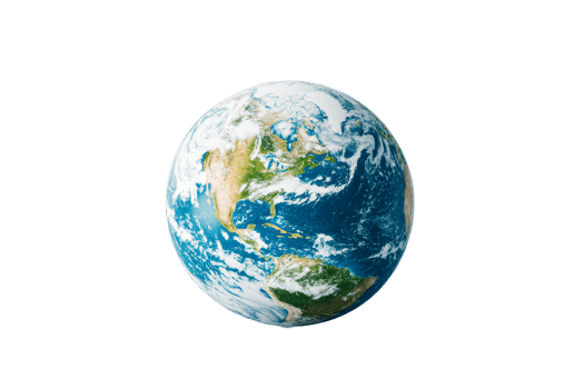 Earth seen from space on clear background png