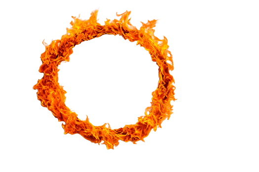 Transparent circular flame design png