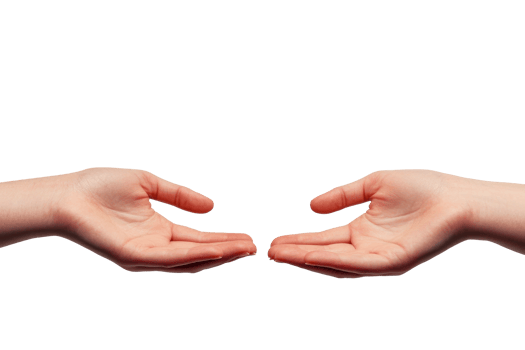 Hands reaching out for connection and support png