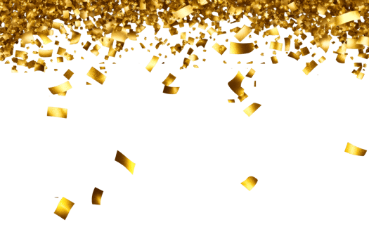 Golden confetti celebration background for events png