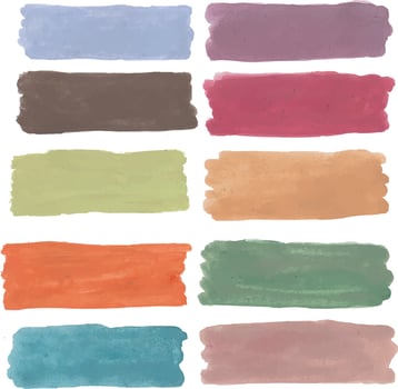 watercolor paint brush strokes set vector