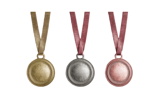 Medals with ribbons for competitions or events png