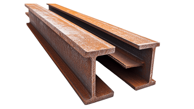 Steel beams lying on a transparent background png