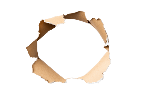Torn paper hole with transparent background png