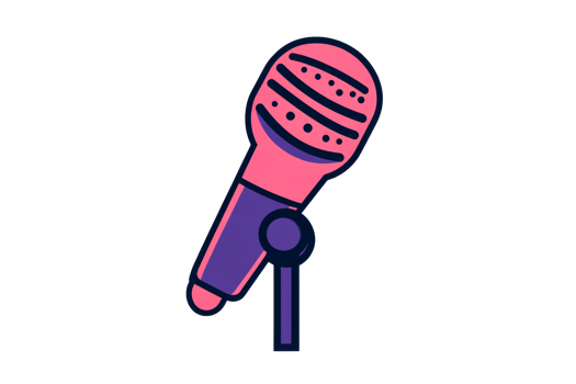 Creative microphone design with colorful details png