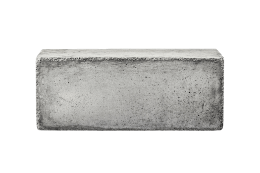 Smooth concrete block with sharp edges png