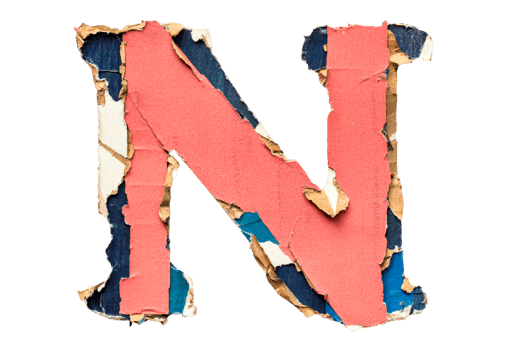 Torn edge N on transparent bg png