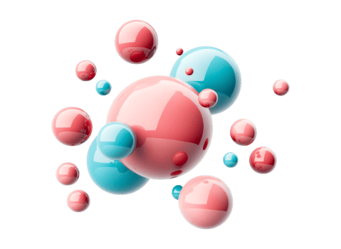 Vibrant 3D spheres in motion png