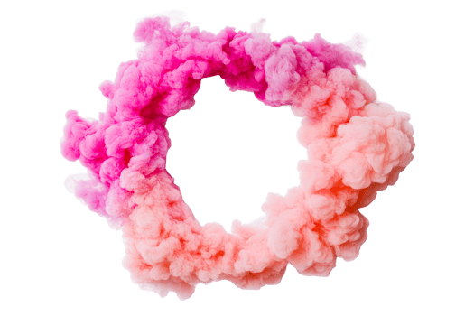 Colorful smoke cloud with transparent background png