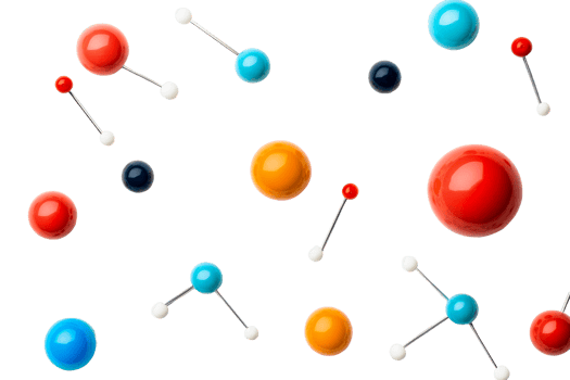 Colorful molecule on clear background png