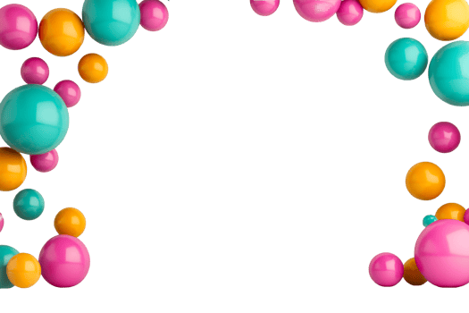 Vibrant spheres on clear background png