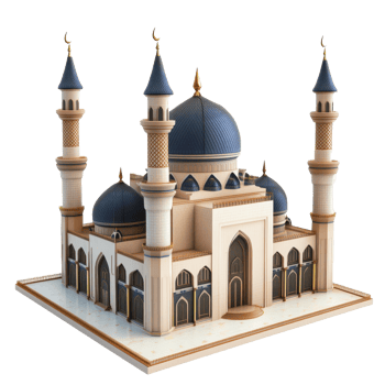 A detailed architectural view of a beautiful mosque structure png