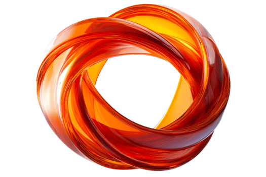 Twisted orange transparent sculpture png