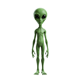 Alien on transparent background png