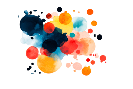 Colorful abstract watercolor design with circles png