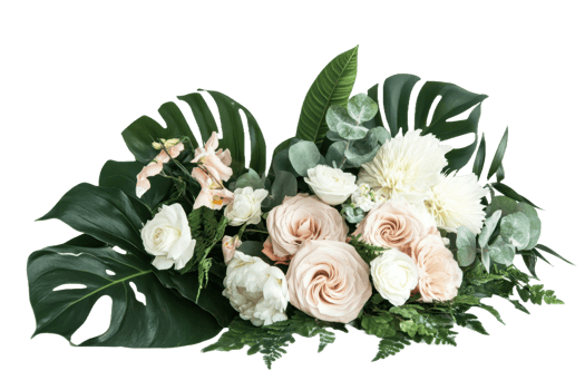 A beautiful arrangement featuring several varieties of fresh flowers and foliage png