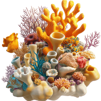 Vibrant coral reef colorful marine life symbolizing ocean beauty biodiversity the wonders of underwater ecosystems png