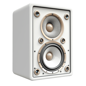 Modern white speaker multiple drivers producing clear crisp immersive highquality sound for music lovers png