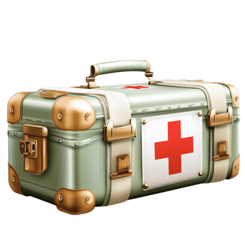 Sturdy first aid kit suitcase filled essential medical supplies for emergencies health personal safety png