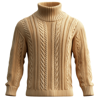 Cozy beige knitted sweater made from soft warm wool perfect for staying comfortable during winter days png