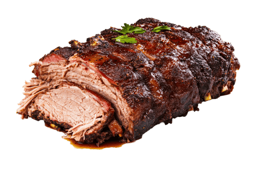Mouthwatering smoked brisket ready to be served png
