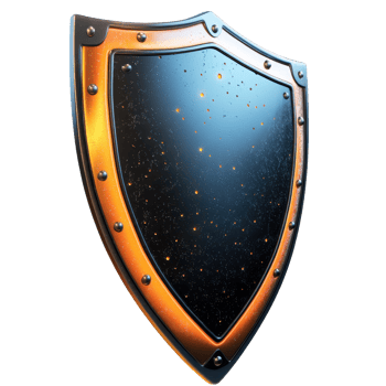 A three dimensional representation of an ancient shield design png