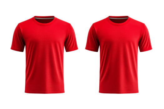 Red short sleeve tees on clear bg png