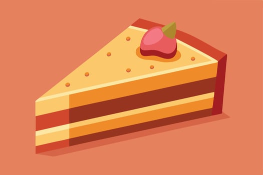 Delicious slice of cheesecake, perfect for food blog or dessert illustration. vector