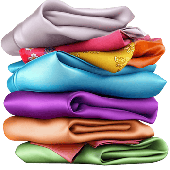 Vibrant silk fabric rolls in various colors symbolizing elegance luxury softness exquisite textile craftsmanship png