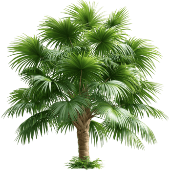 Lush green palm tree sting tall representing tropical paradise relaxation shade natural scenic beauty png
