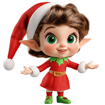 Adorable Christmas elf dressed in festive attire symbolizing holiday magic joy cheerful seasonal celebrations png