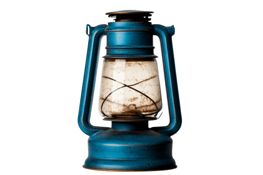 Rustic vintage lantern on clear bg png