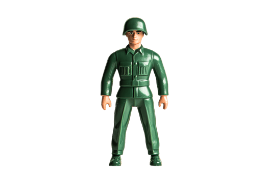 Green toy soldier on clear background png