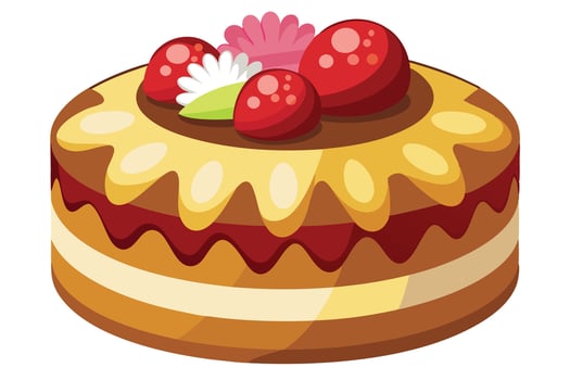 Delicious Strawberry Cake Illustration for Celebrations vector