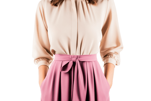 Chic top and skirt outfit details png