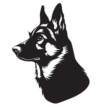 detailed silhouette of dog showcases its elegant features and strong profile, making it perfect representation of loyalty and companionship. This logo captures essence of canine beauty vector