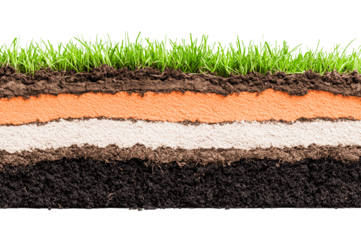 Soil profile showing layers with grass, section, ground , cut out transparent png