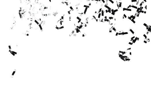 Falling confetti, celebration background, shiny decoration elements , cut out transparent png