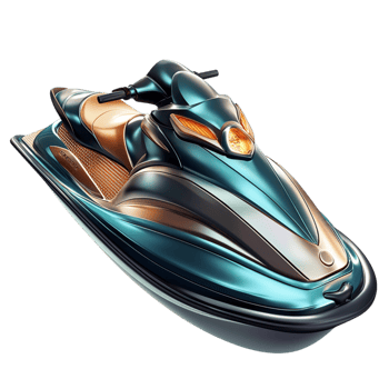 Futuristic black blue jet ski a sleek design png