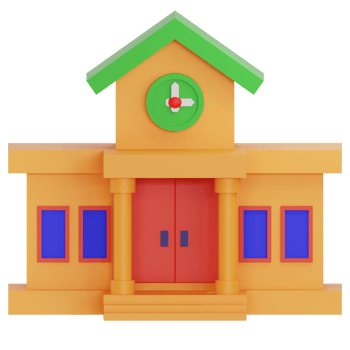 school 3d rendering png