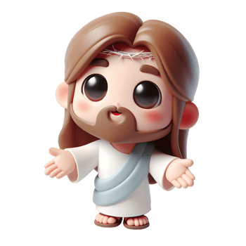 Cute 3d cartoon illustration of Jesus png