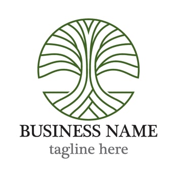 Circular tree logo design vector