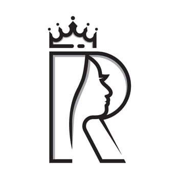 Stylish Letter R Line and Woman Face vector
