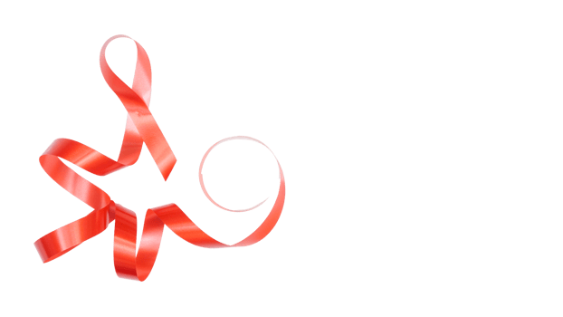 HIV AIDS awareness red ribbon isolated on transparent background png