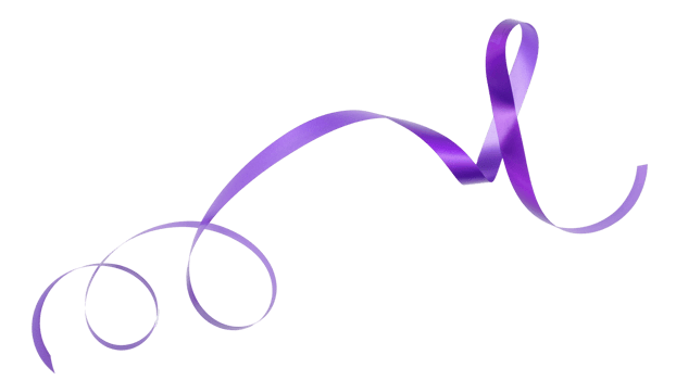 Purple ribbon isolated on transparent background png