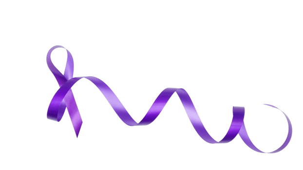 Purple ribbon with curly isolated on transparent background png