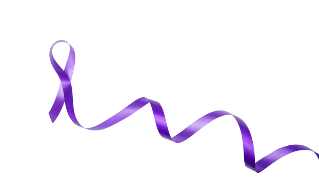 Long purple ribbon isolated on transparent background png