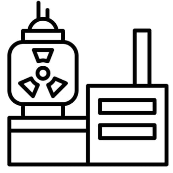 Fusion Reactor Concept outline Icon vector