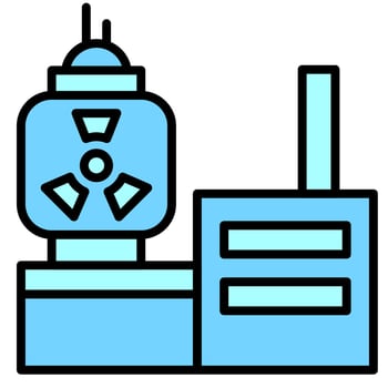 Fast Breeder Reactor Blue Icon vector