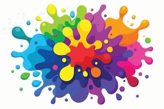 A vibrant Rainbow Paint Splashes for a Joyful Design vector